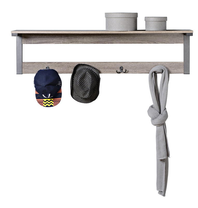 Loon Peak Junien 1 Shelf 4 Hook Entryway Wall Mounted Coat Rack & Reviews Wayfair